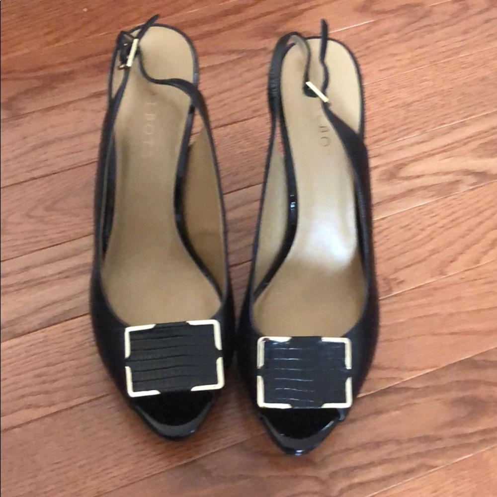 Brand New Talbots Black Open Toe Heels